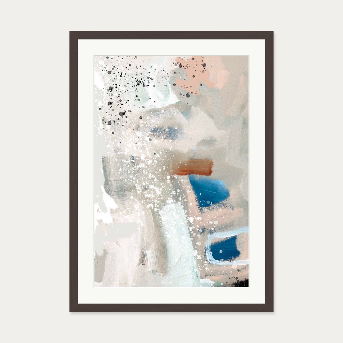 Contemporary Beige Art Print — 50 x 70 cm — Brown Frame