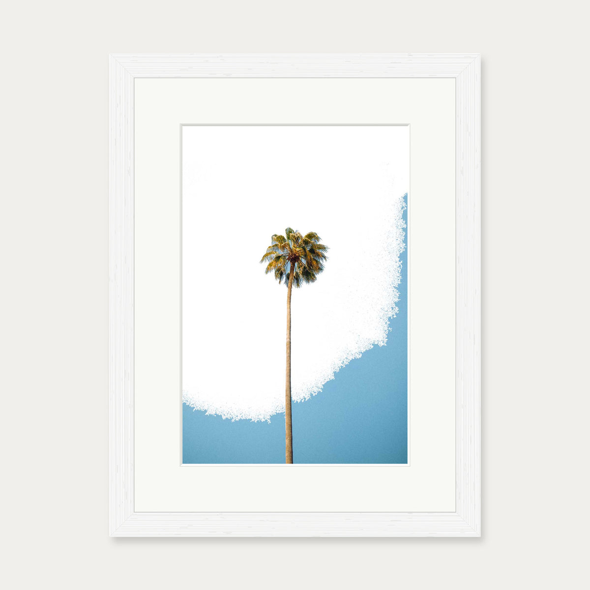 Contemporary Palm Tree Art Print — 30 x 40 cm — White Frame