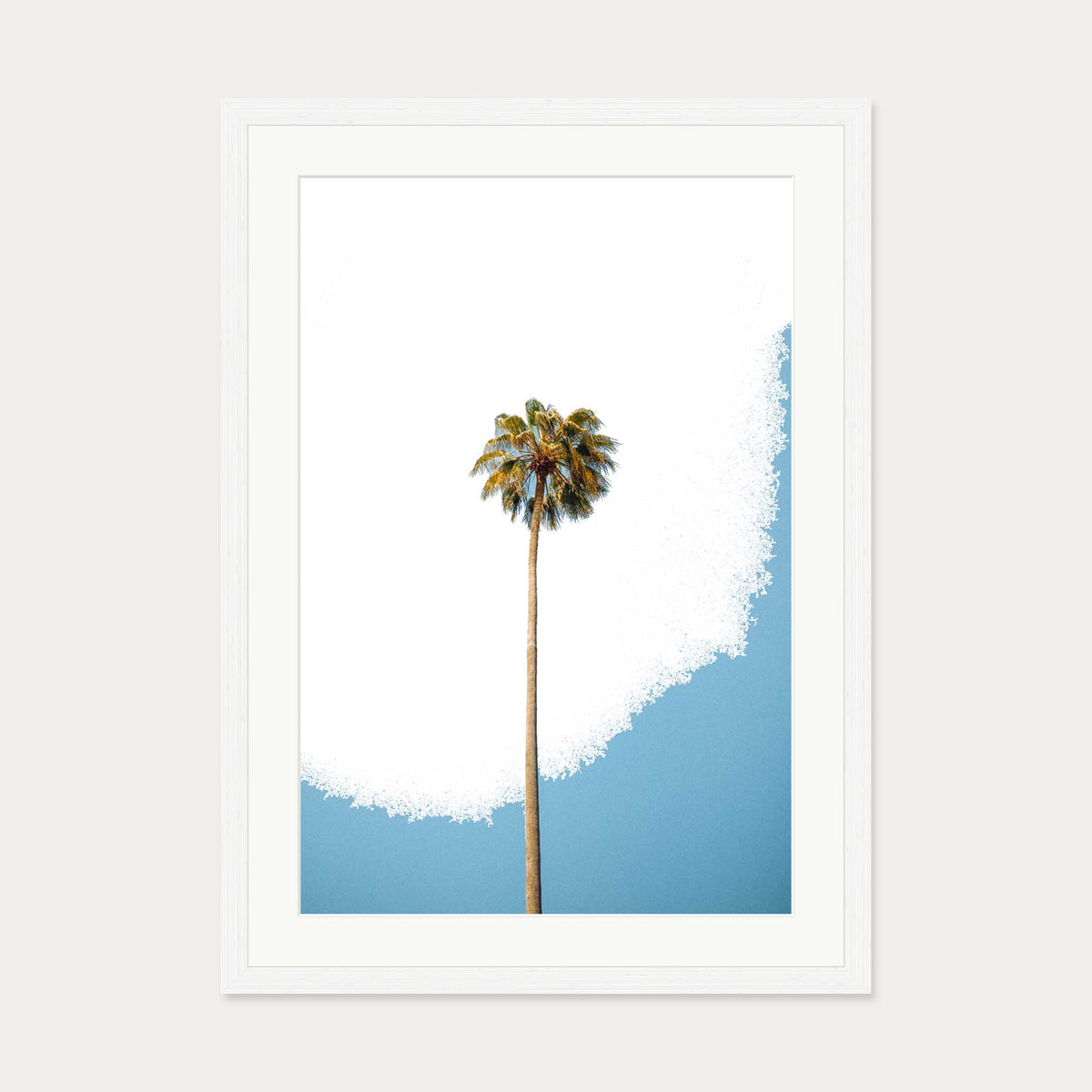 Contemporary Palm Tree Art Print — 50 x 70 cm — White Frame