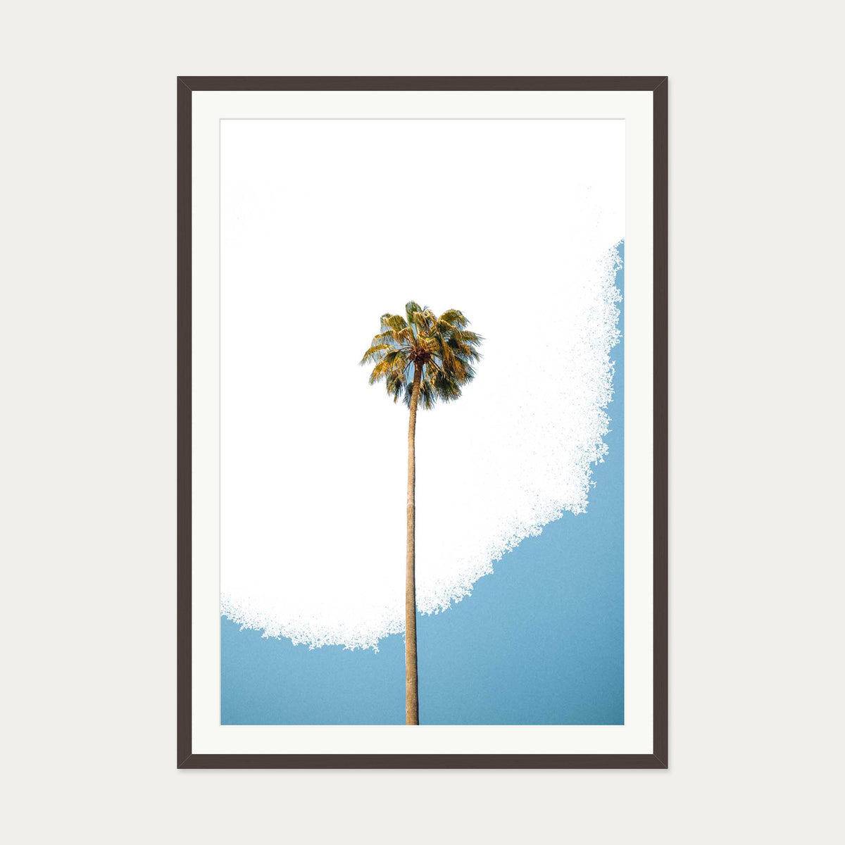 Contemporary Palm Tree Art Print — 70 x 100 cm — Brown Frame