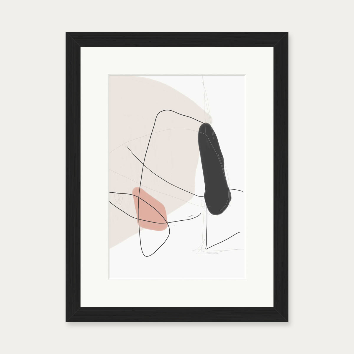 Contemporary Shapes Art Print — 30 x 40 cm — Black Frame