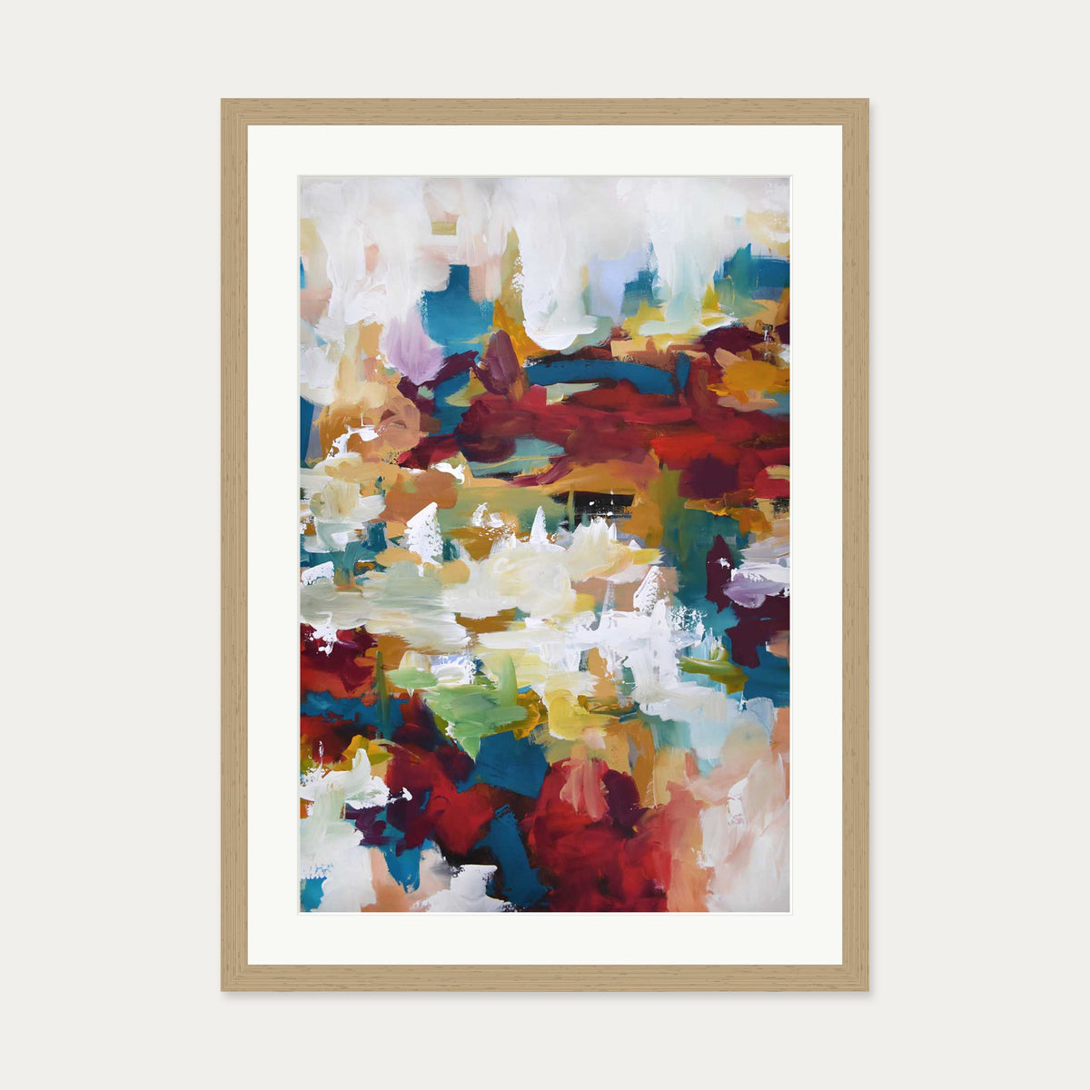 Abstract 412 Art Print — 50 x 70 cm — Oak Frame