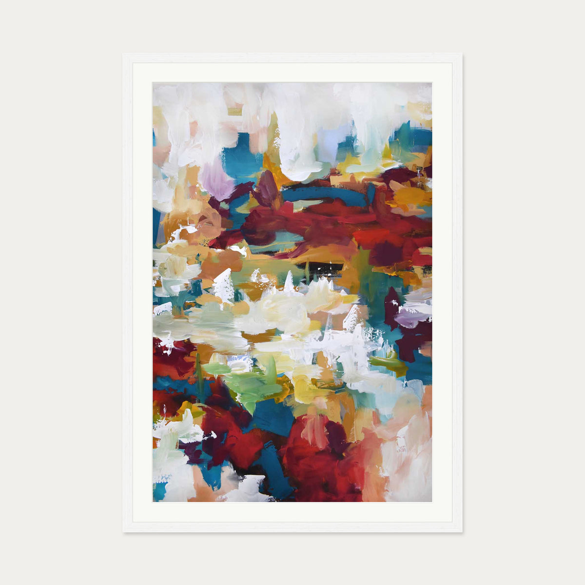 Abstract 412 Art Print — 70 x 100 cm — White Frame