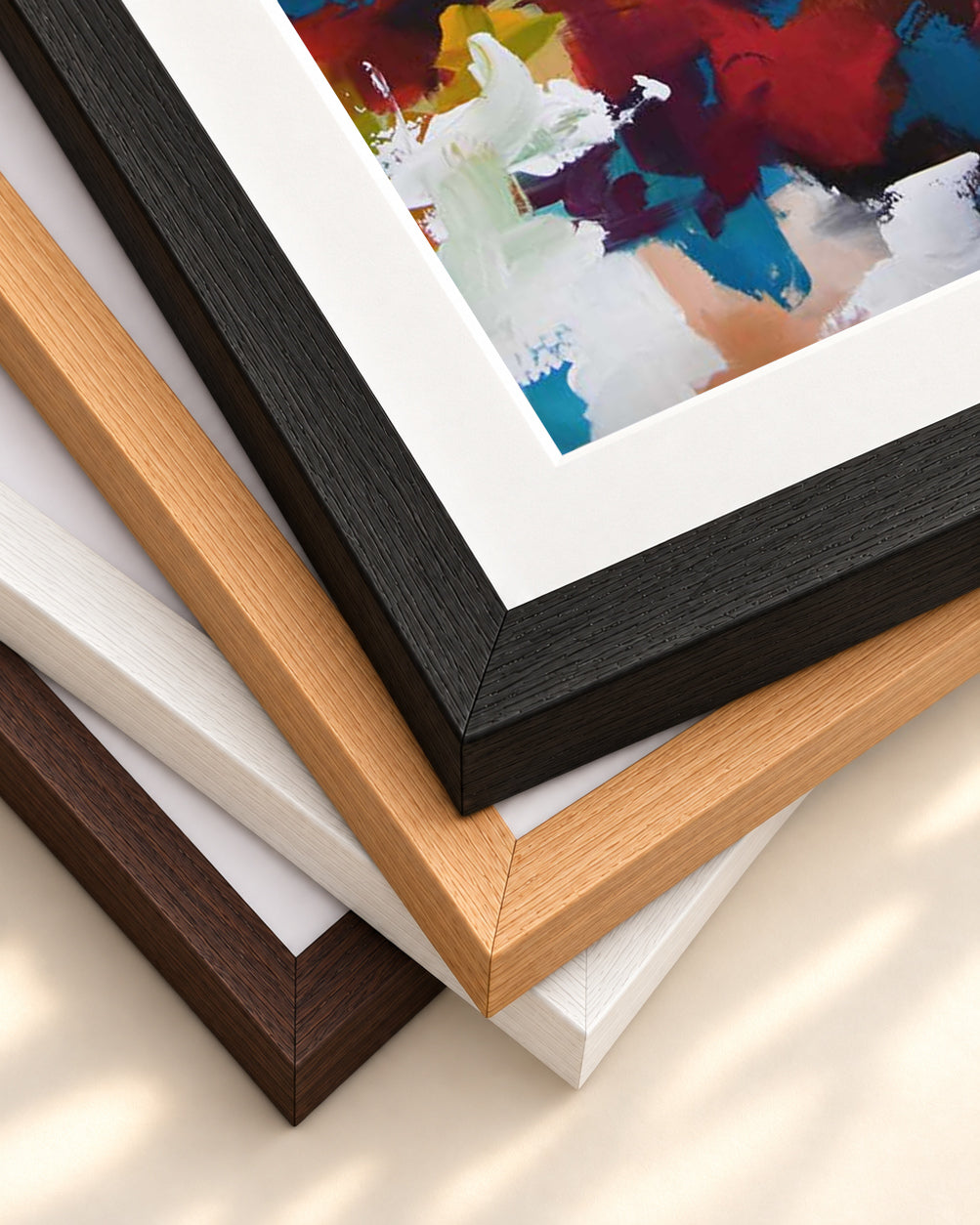 Abstract 412 Art Print — framed print corner with 5 cm mount and bevel