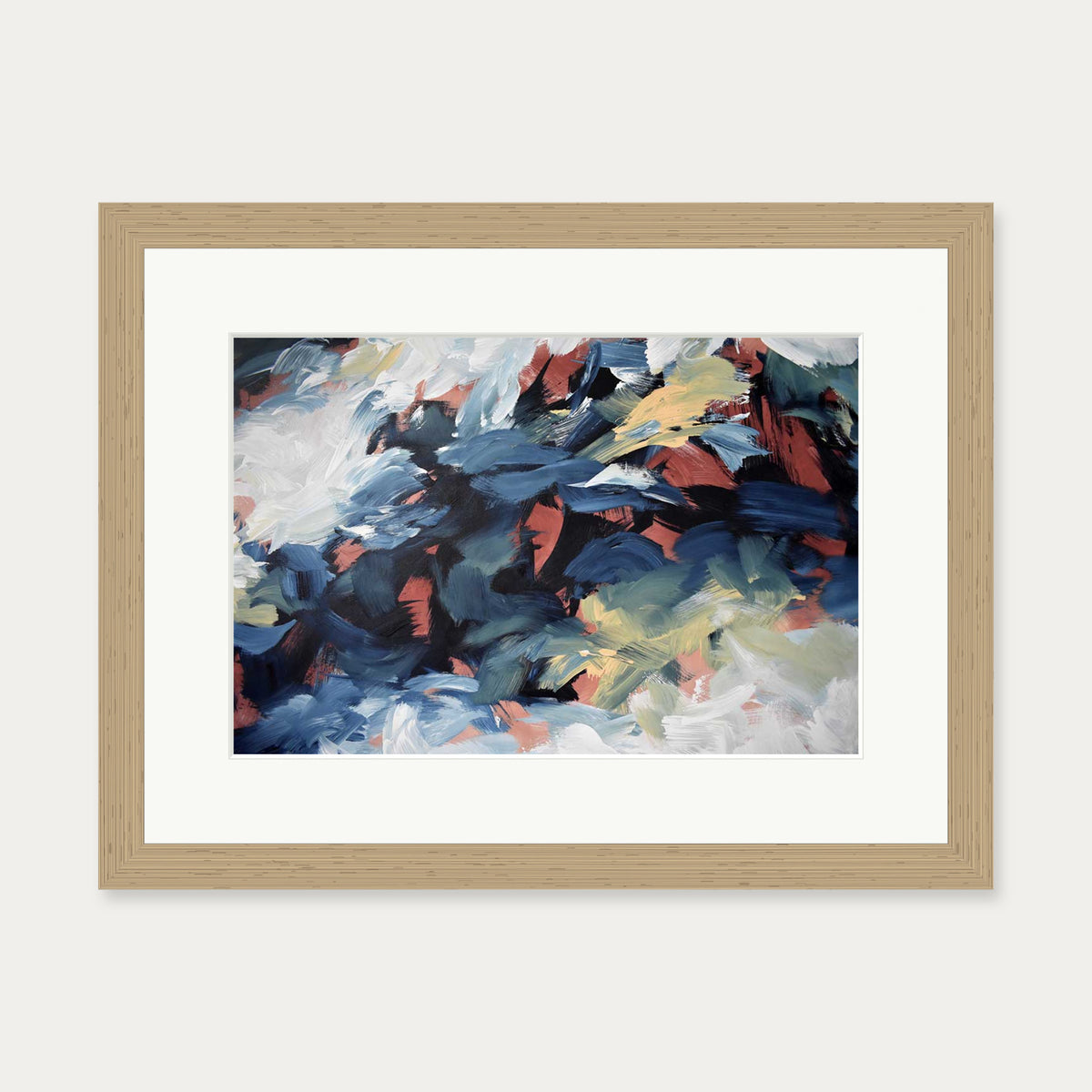 Abstract 464 Art Print — 30 x 40 cm — Oak Frame