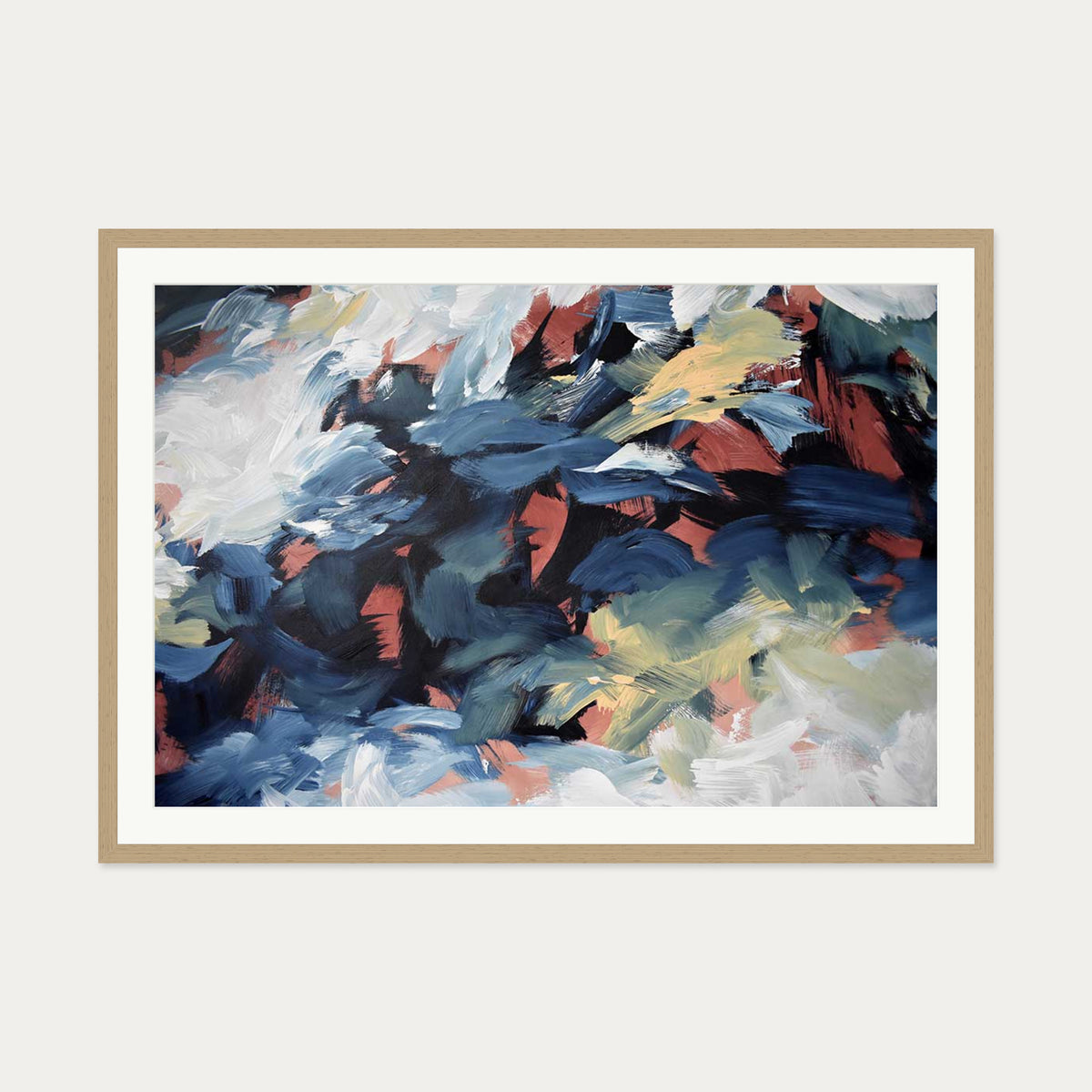 Abstract 464 Art Print — 70 x 100 cm — Oak Frame