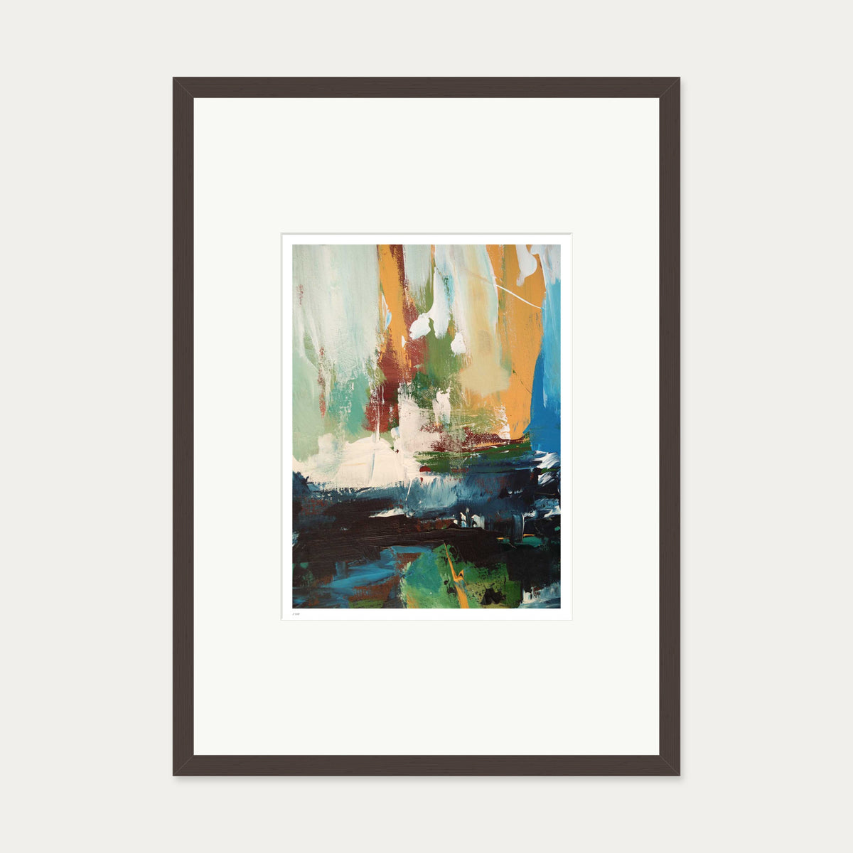 Colour Block 24 Limited Edition Print — 50 x 70 cm — Brown Frame