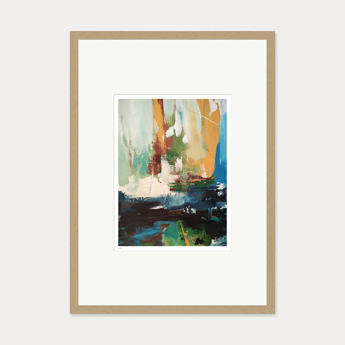 Colour Block 24 Limited Edition Print — 50 x 70 cm — Oak Frame