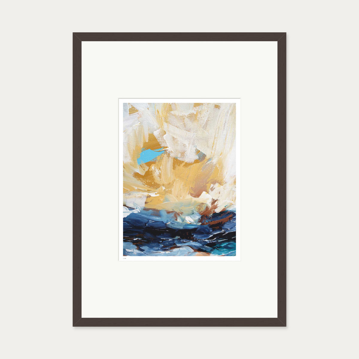 Colour Block 30 Limited Edition Print — 50 x 70 cm — Brown Frame