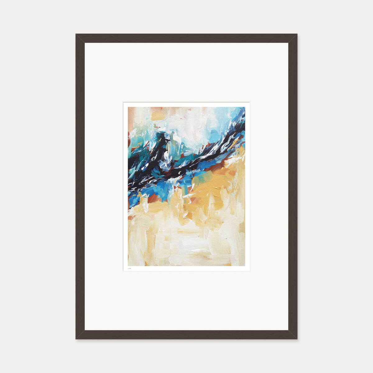 Colour Block 32 Limited Edition Print — 50 x 70 cm — Brown Frame