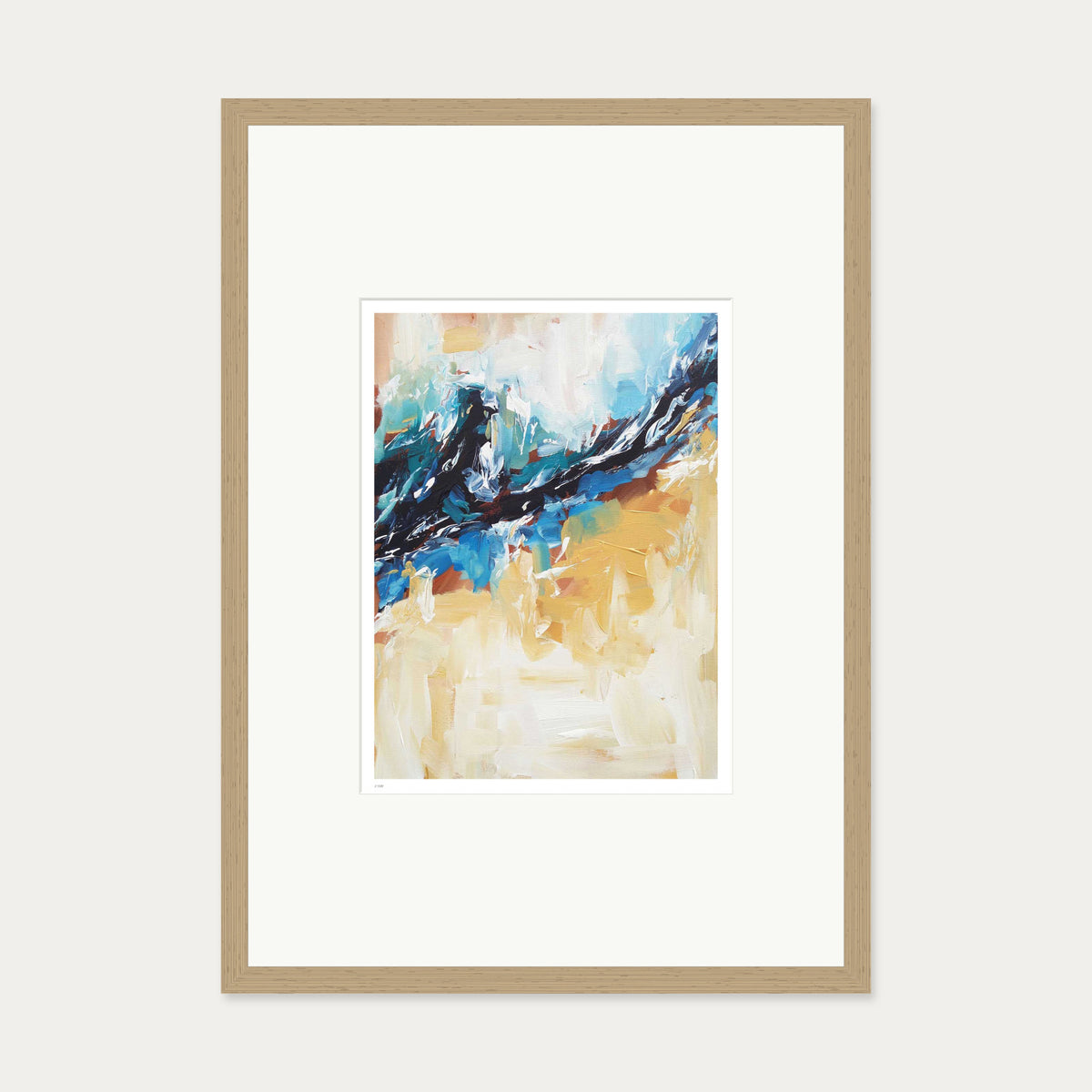Colour Block 32 Limited Edition Print — 50 x 70 cm — Oak Frame