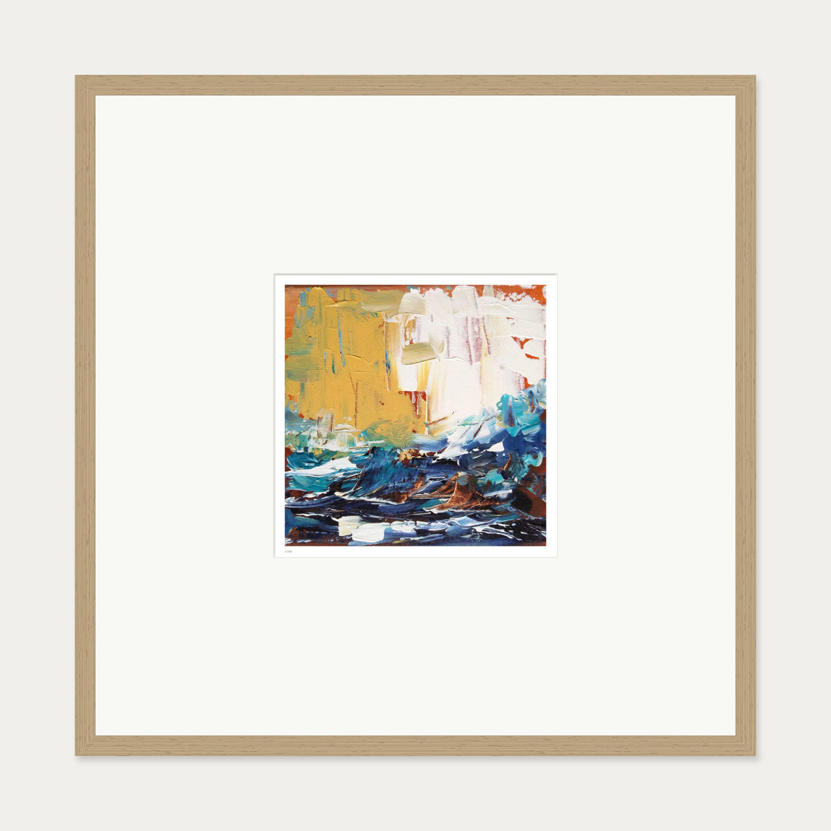 Colour Block 39 Limited Edition Print — 70 x 70 cm — Oak Frame