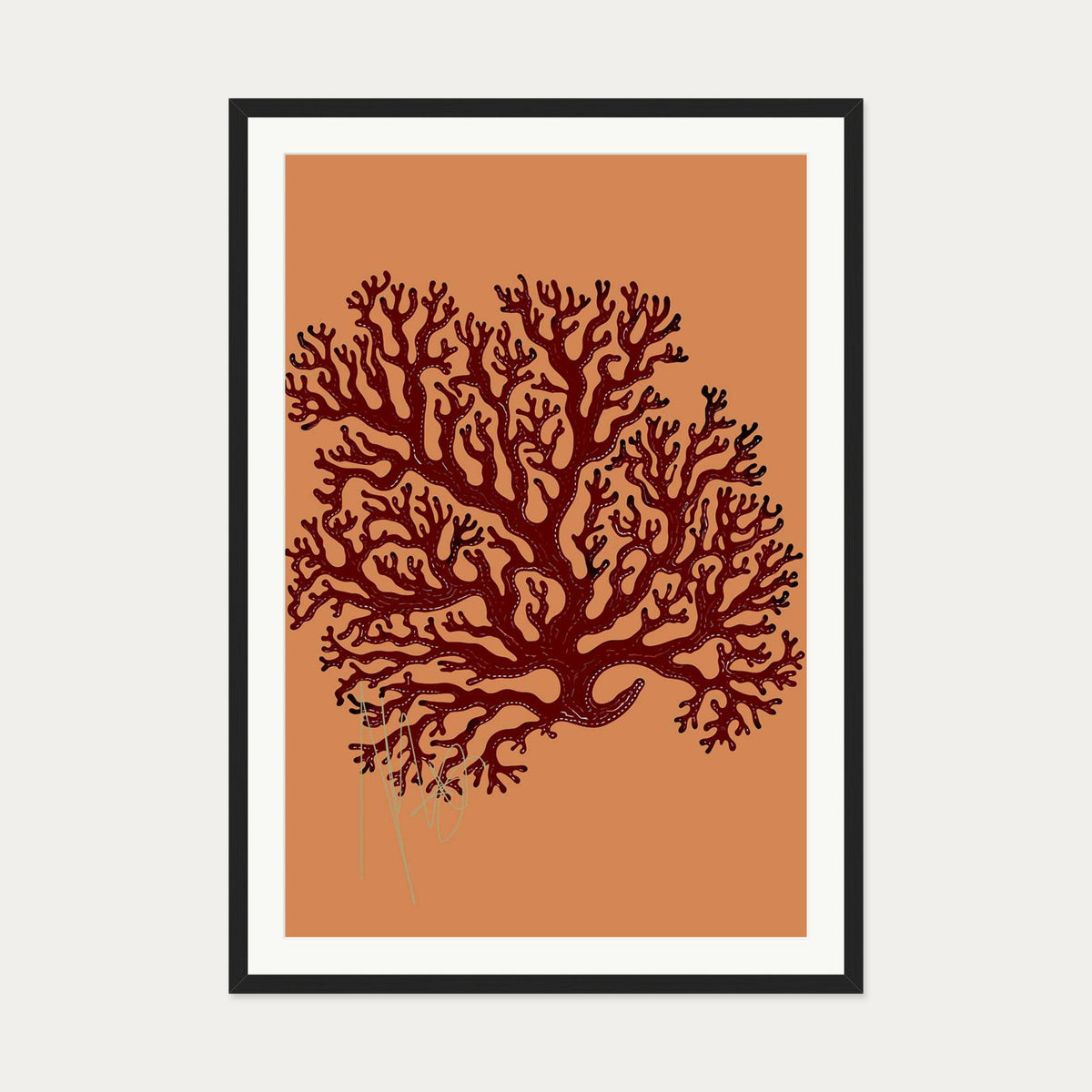 Coral Illusions Art Print — 70 x 100 cm — Black Frame
