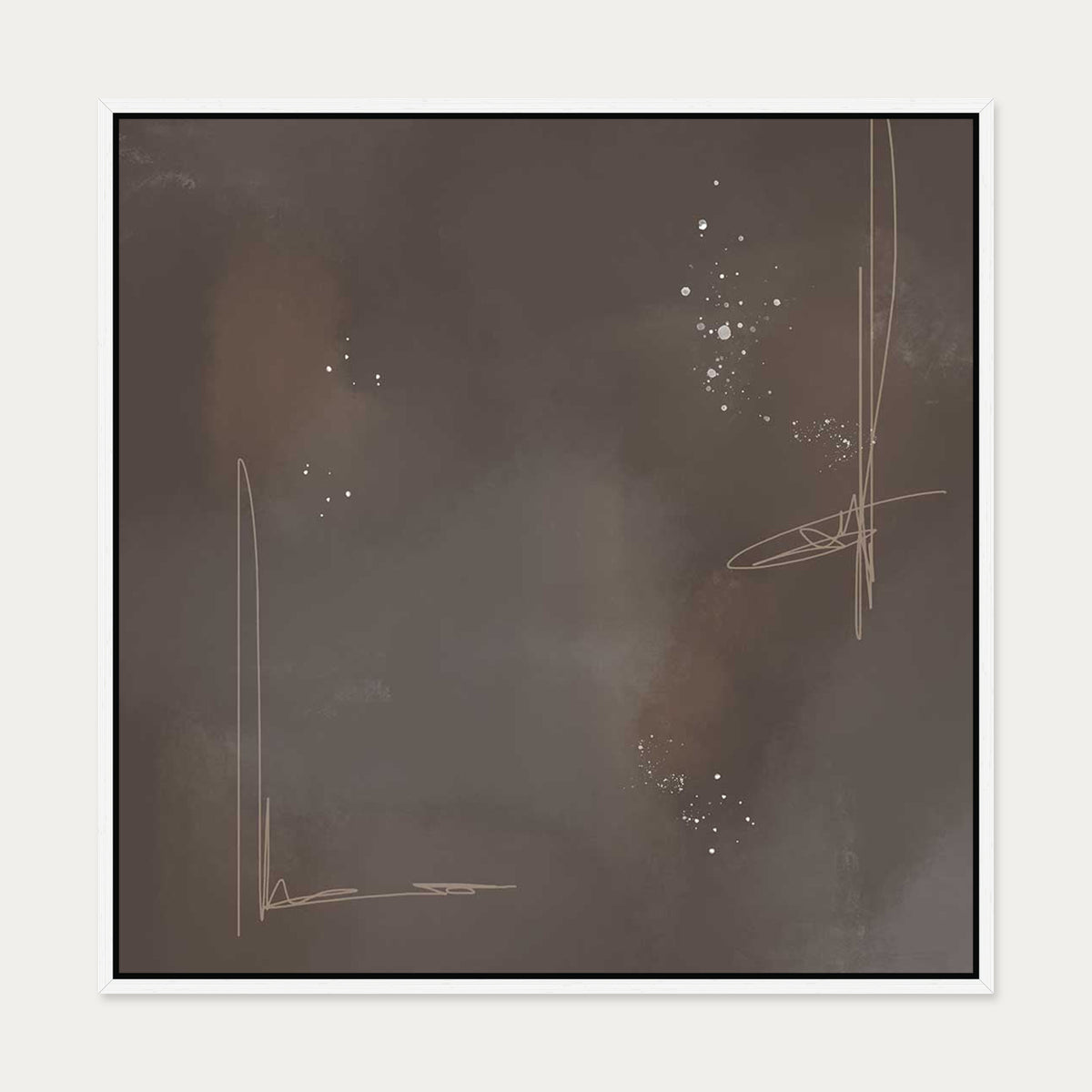 Cream On Top Canvas Art — 70 x 70 cm — White Frame