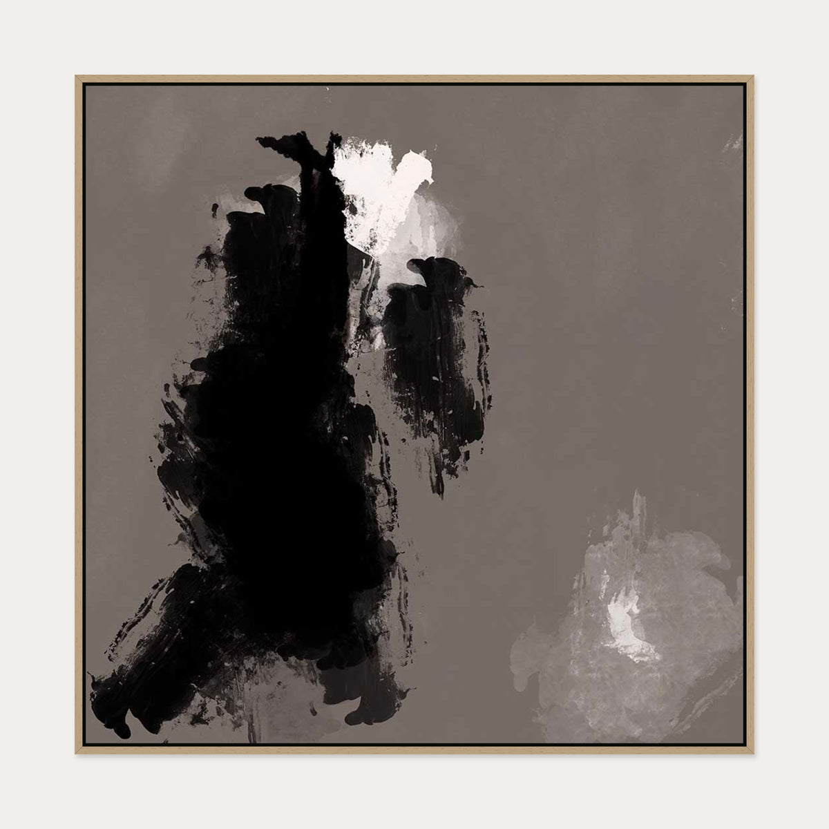 Dark Hues Canvas Art — 100 x 100 cm — Oak Frame