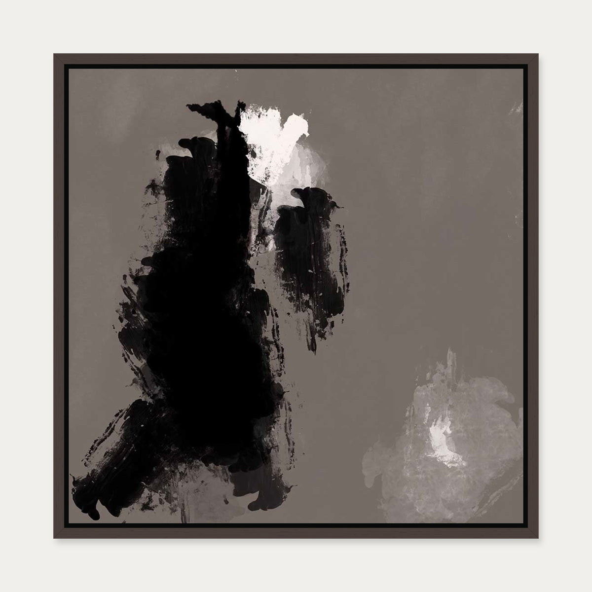 Dark Hues Canvas Art — 50 x 50 cm — Brown Frame
