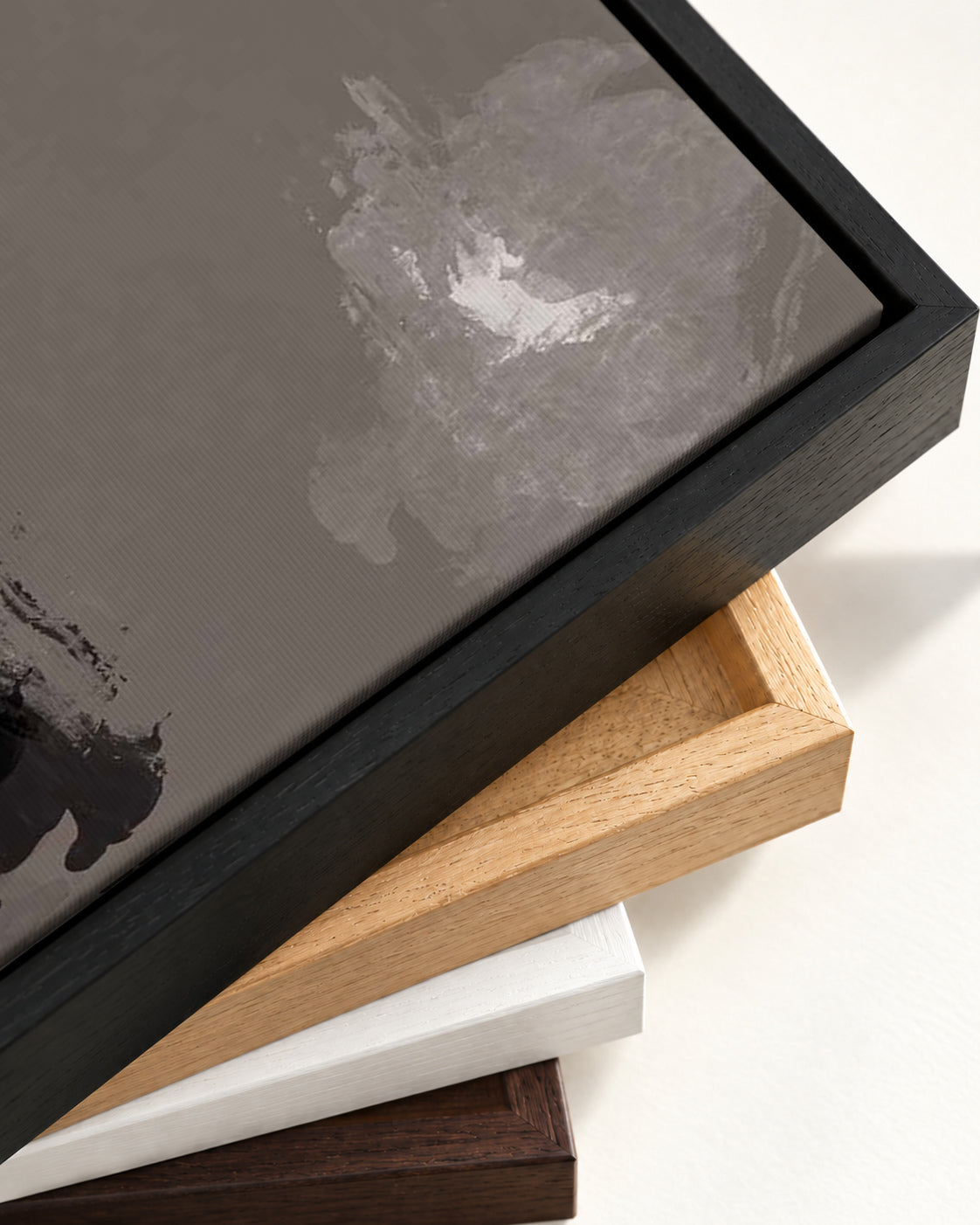 Dark Hues Canvas Art — framed canvas corner and wrapped canvas detail