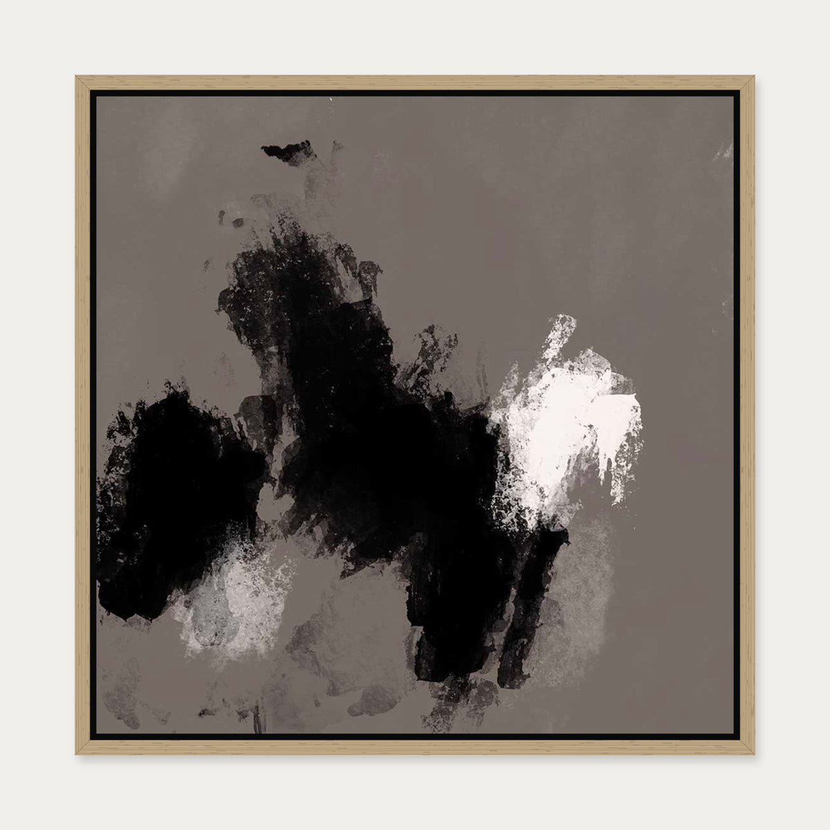 Dark Hues III Canvas Art — 50 x 50 cm — Oak Frame