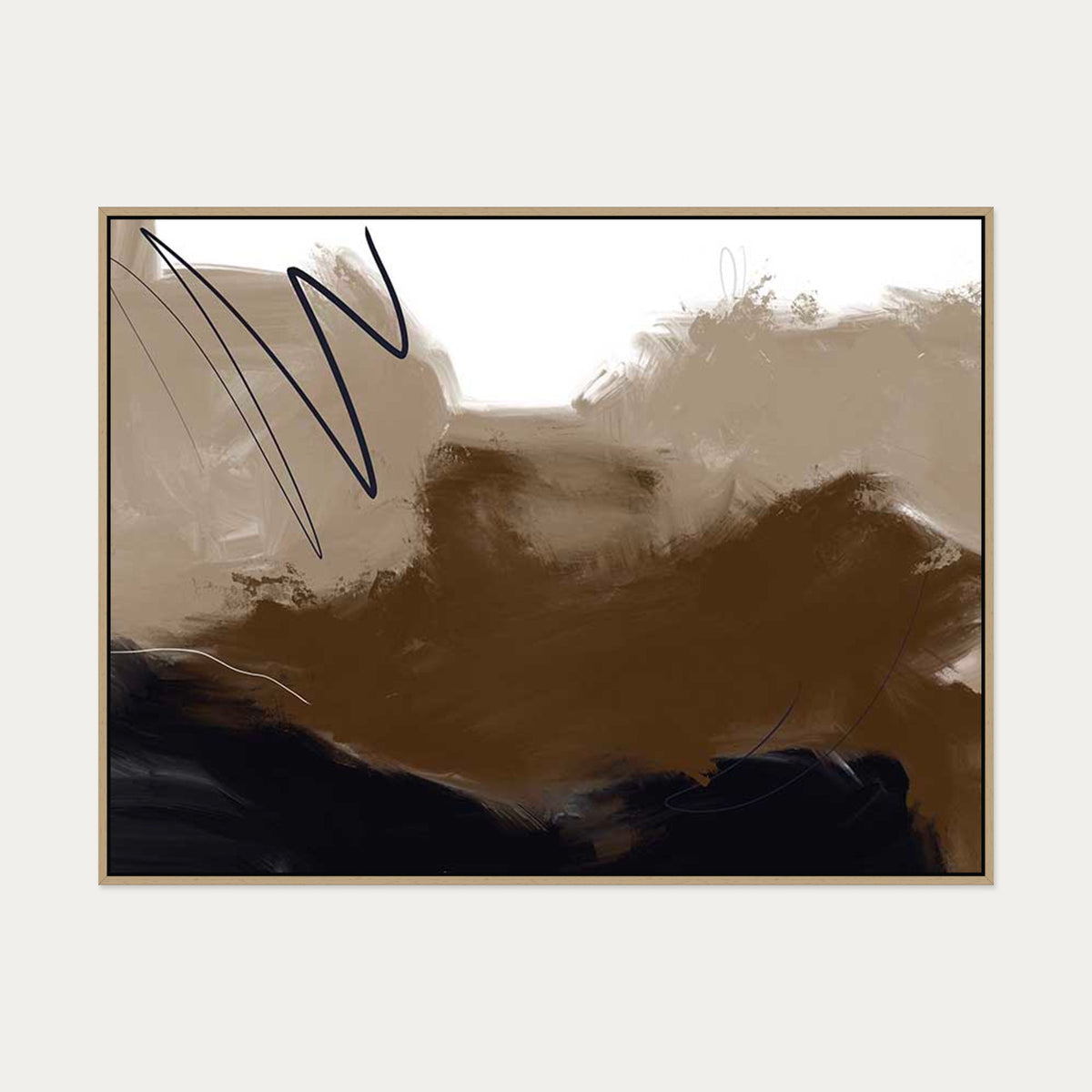Dark Matter Canvas Art — 90 x 120 cm — Oak Frame