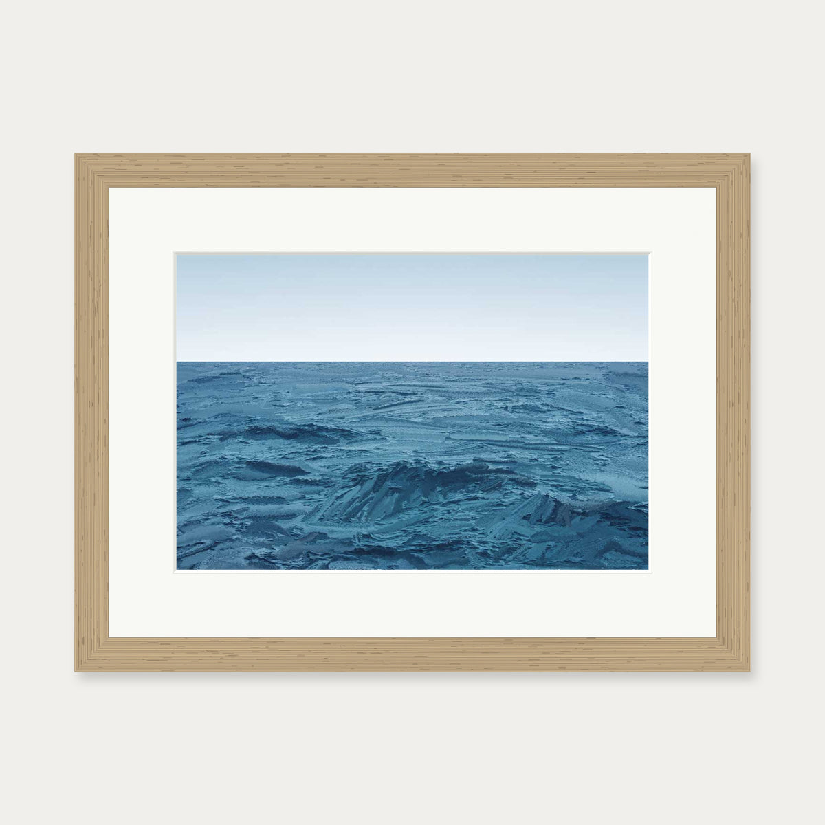 Deep Blue Sea Art Print — 30 x 40 cm — Oak Frame