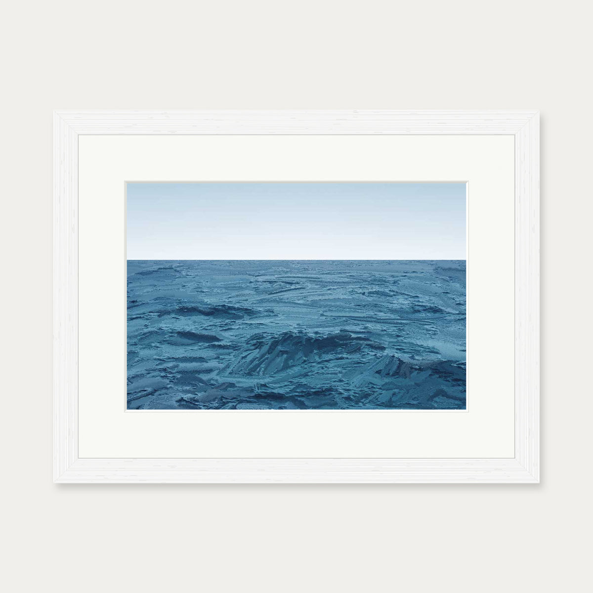 Deep Blue Sea Art Print — 30 x 40 cm — White Frame