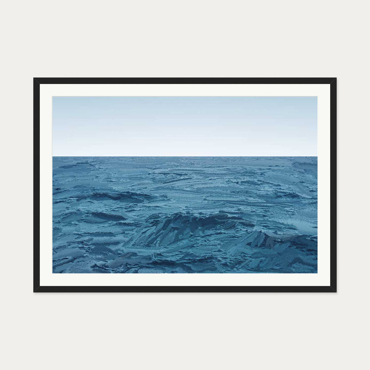 Deep Blue Sea Art Print — 70 x 100 cm — Black Frame