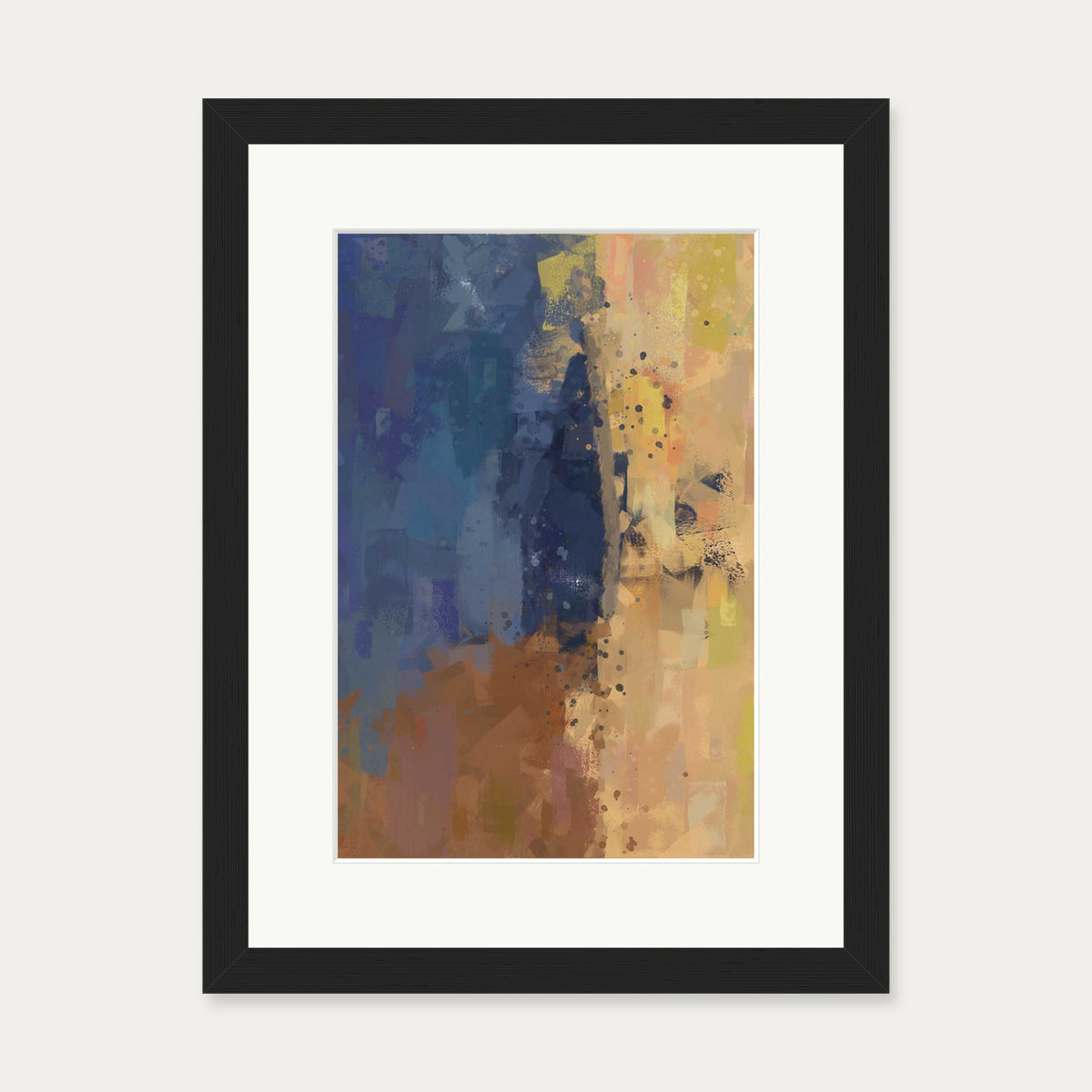 Desert Sands Abstract Art Print — 30 x 40 cm — Black Frame