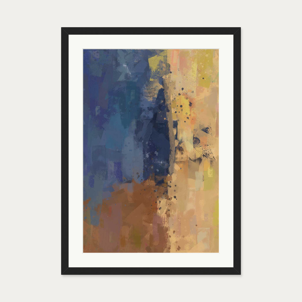 Desert Sands Abstract Art Print — 50 x 70 cm — Black Frame