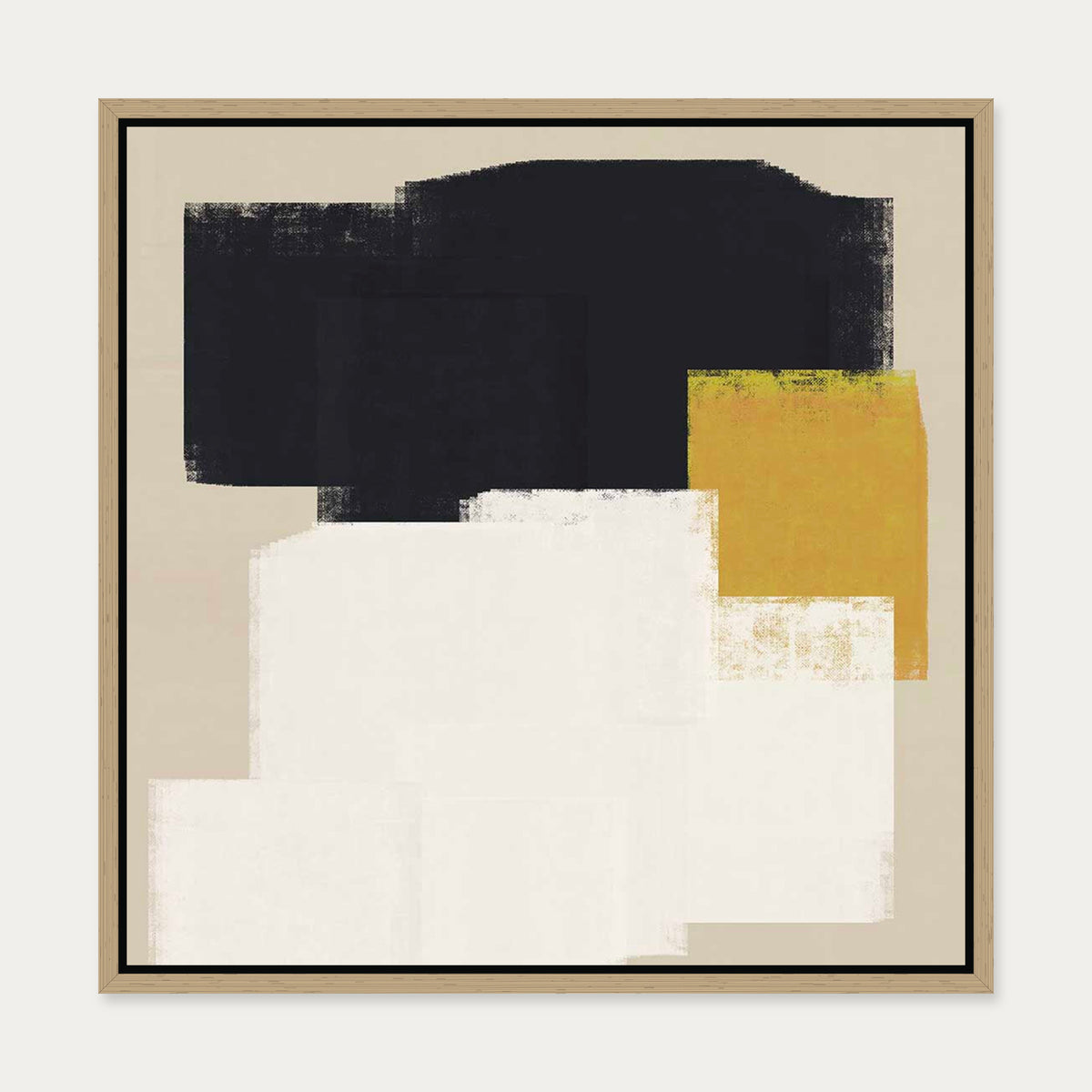 Dimensional Abstract I Canvas Art Print — 50 x 50 cm — Oak Frame