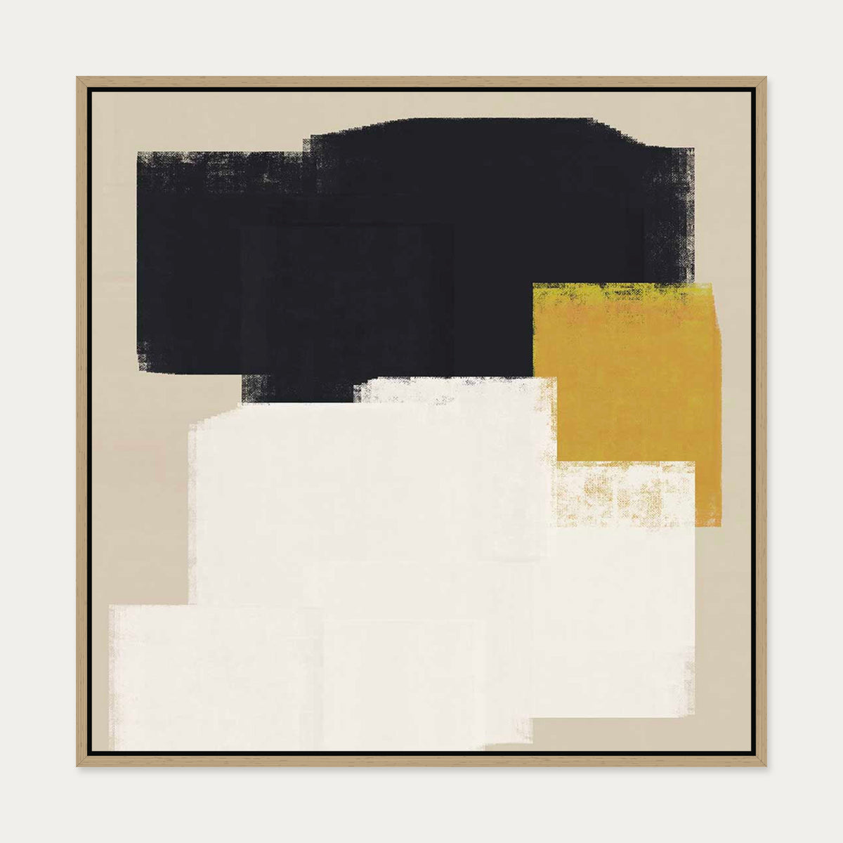 Dimensional Abstract I Canvas Art Print — 70 x 70 cm — Oak Frame