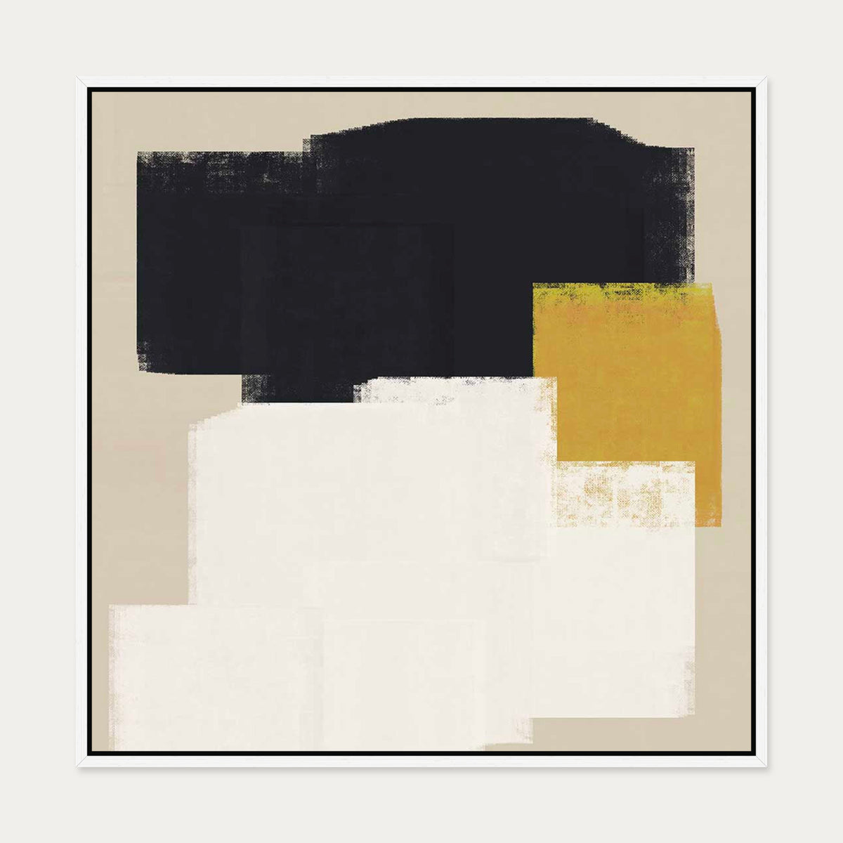 Dimensional Abstract I Canvas Art Print — 70 x 70 cm — White Frame