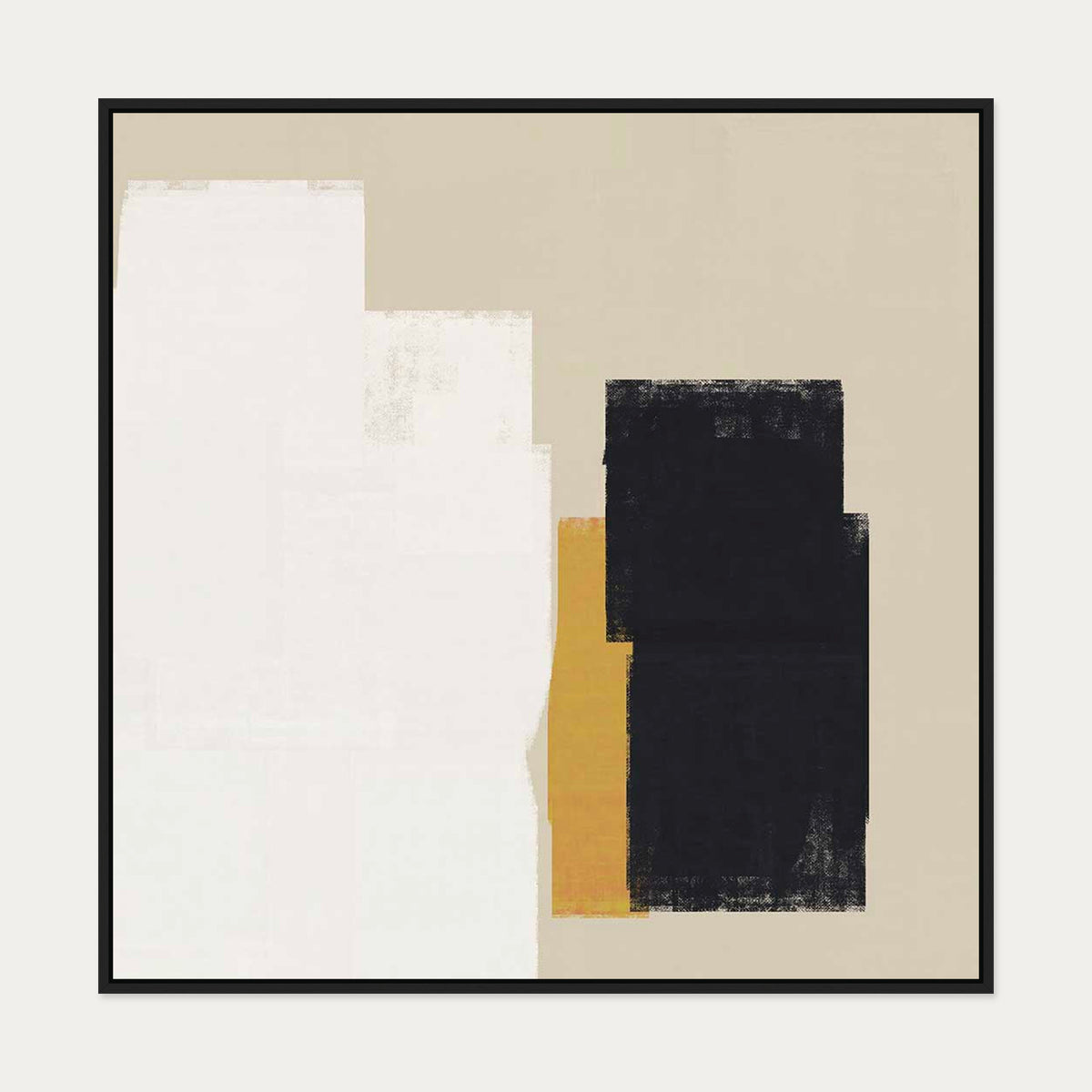 Dimensional Abstract II Canvas Art Print — 100 x 100 cm — Black Frame