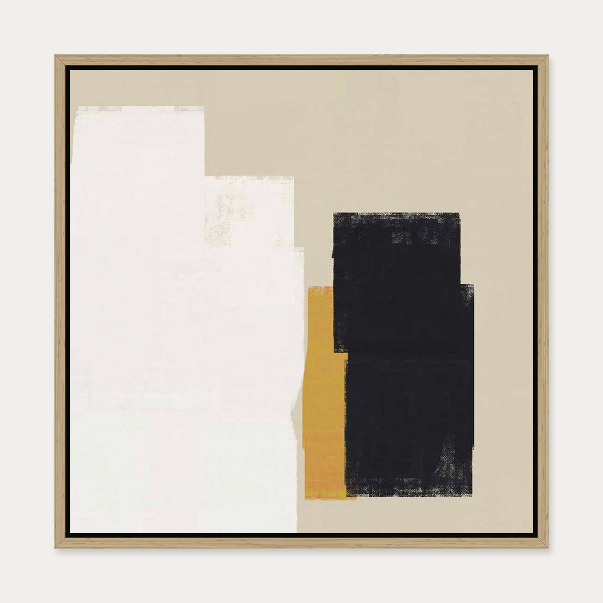 Dimensional Abstract II Canvas Art Print — 50 x 50 cm — Oak Frame