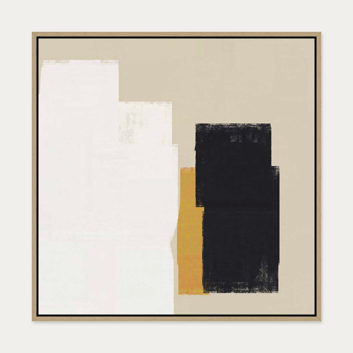 Dimensional Abstract II Canvas Art Print — 70 x 70 cm — Oak Frame