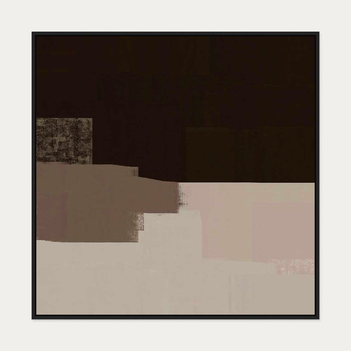 Dimensional Abstract III Canvas Art Print — 100 x 100 cm — Black Frame