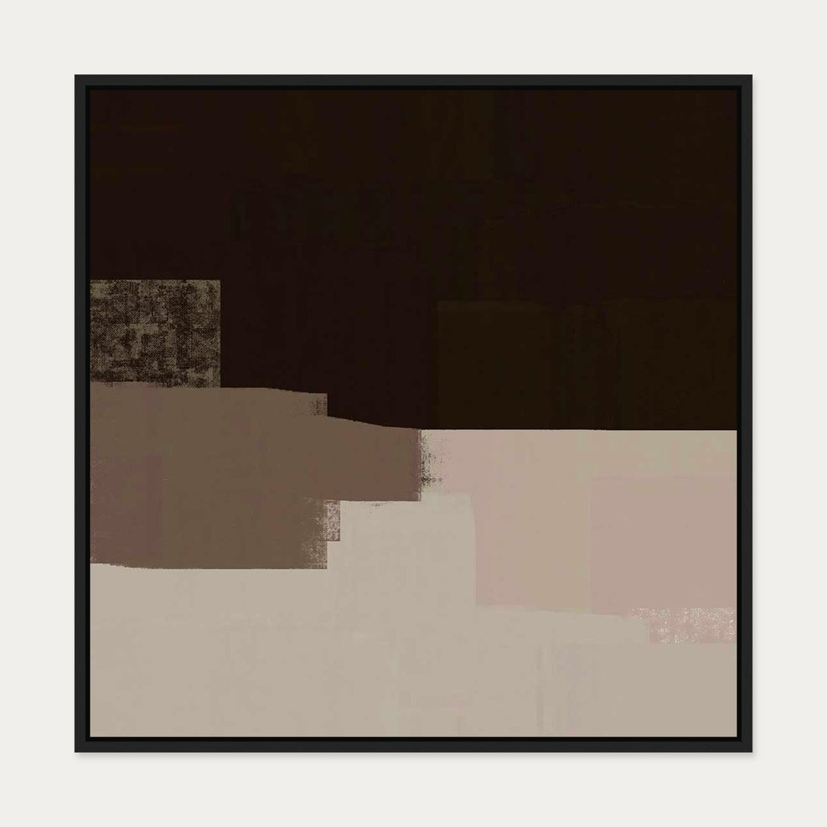 Dimensional Abstract III Canvas Art Print — 70 x 70 cm — Black Frame
