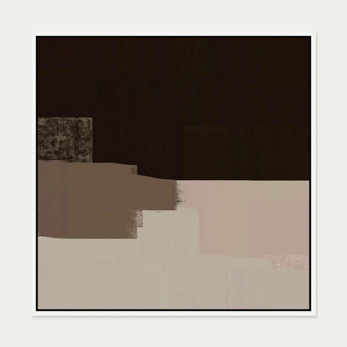 Dimensional Abstract III Canvas Art Print — 70 x 70 cm — White Frame