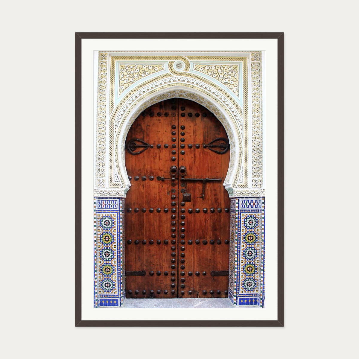 Door To Marrakech Poster — 70 x 100 cm — Brown Frame