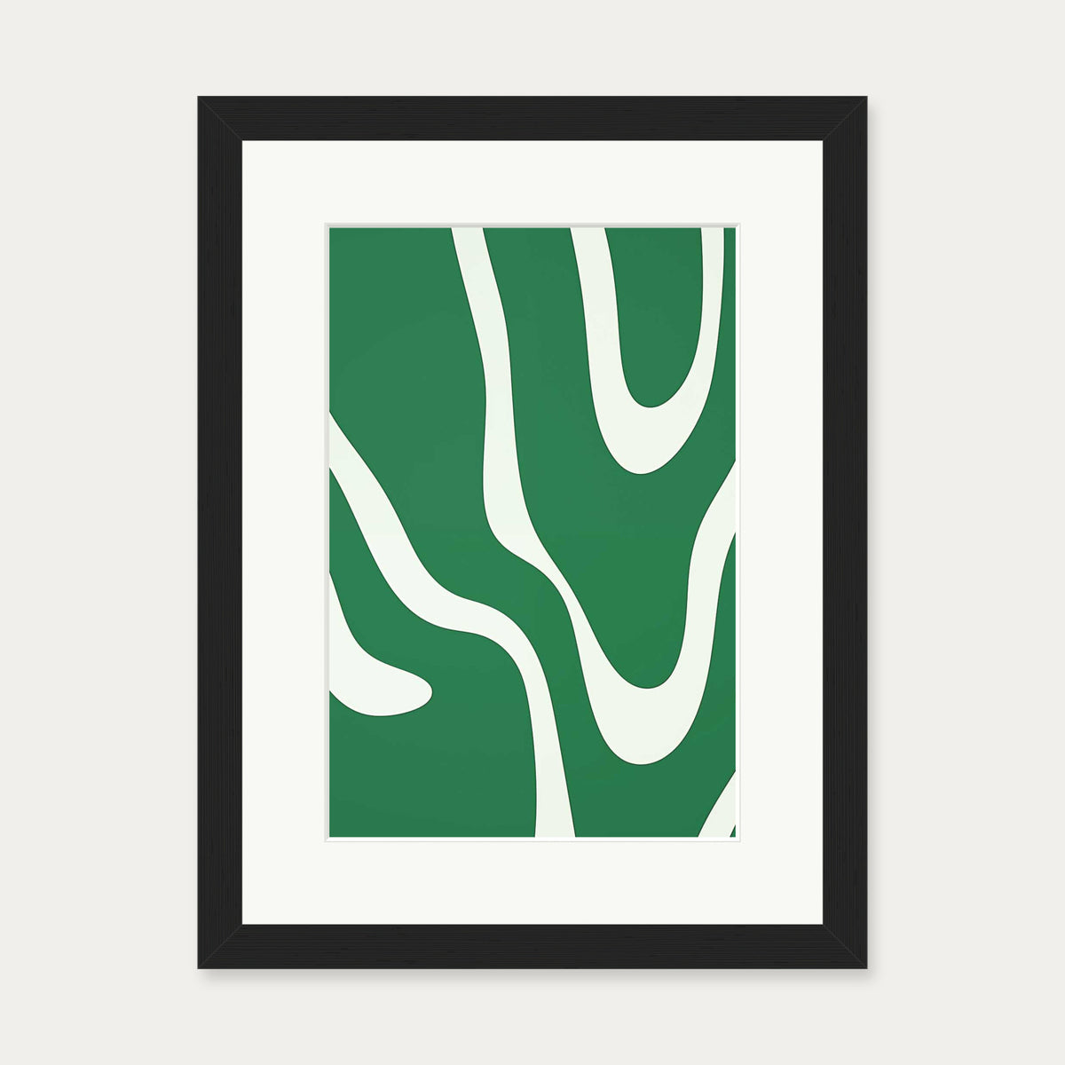 Dreamy Green Art Print — 30 x 40 cm — Black Frame