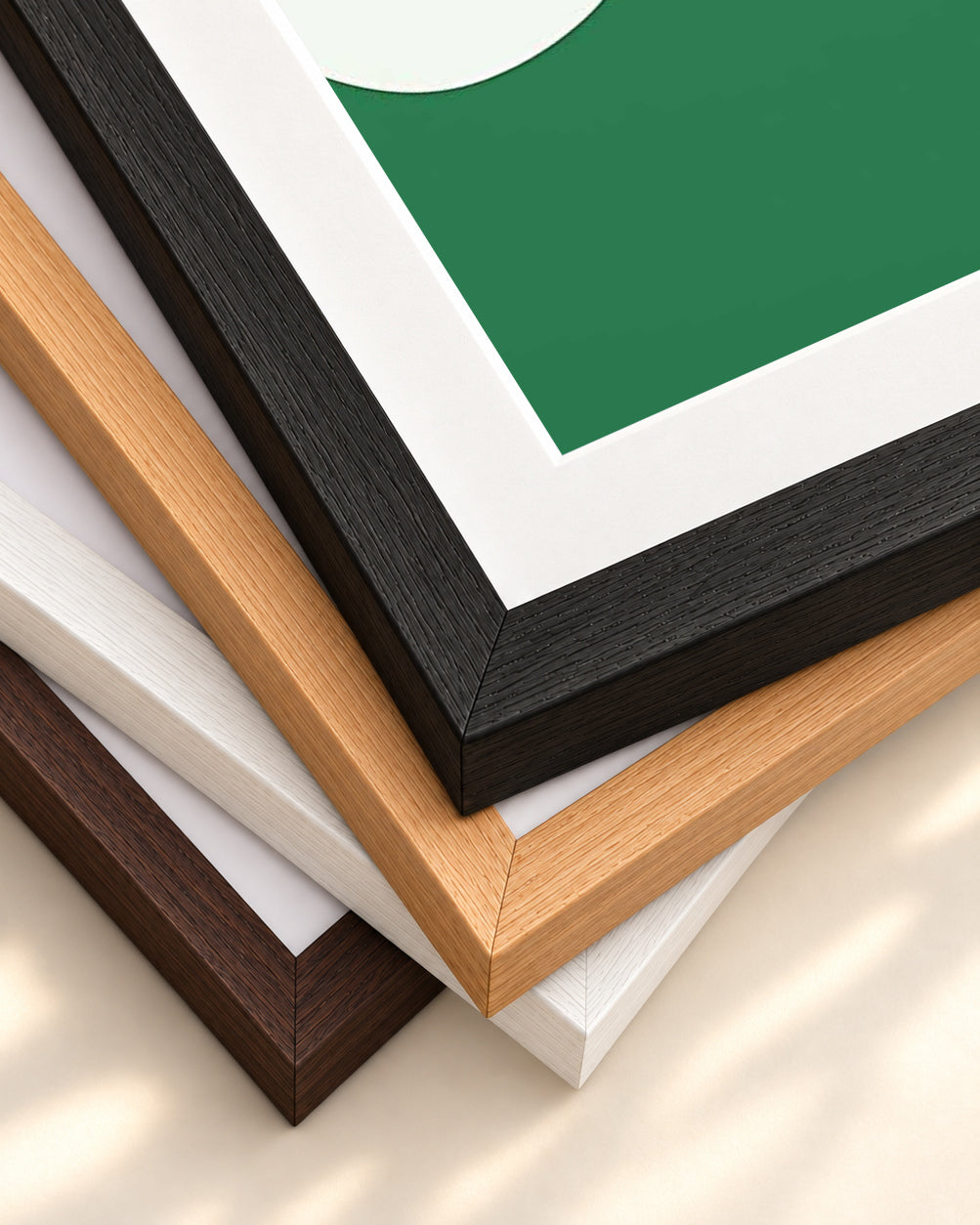 Dreamy Green Art Print — framed print corner with 5 cm mount and bevel