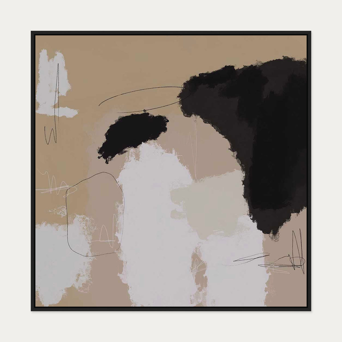 Drifting Canvas Art — 100 x 100 cm — Black Frame