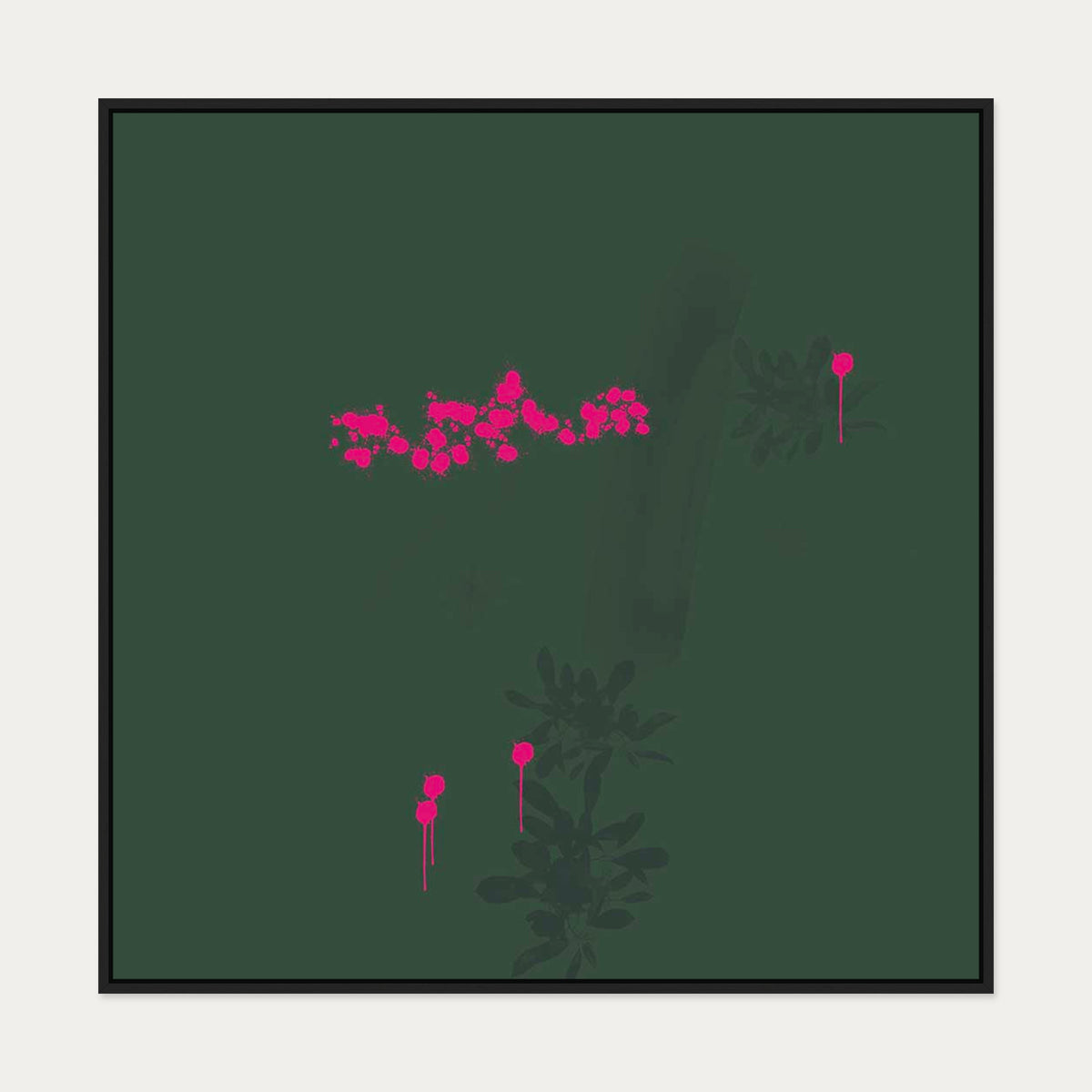 Earthy Strokes Canvas Art — 100 x 100 cm — Black Frame