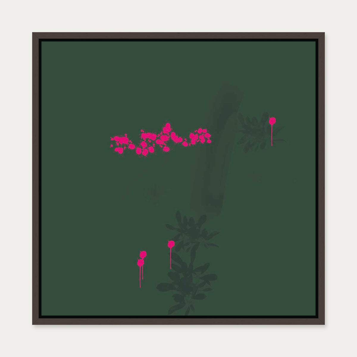 Earthy Strokes Canvas Art — 50 x 50 cm — Brown Frame