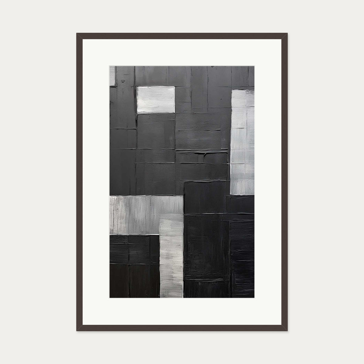 Enigma Abstract III Art Print — 70 x 100 cm — Brown Frame