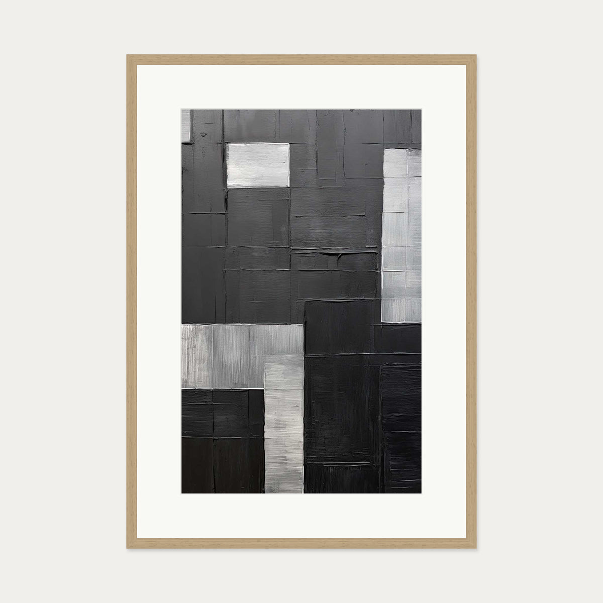 Enigma Abstract III Art Print — 70 x 100 cm — Oak Frame