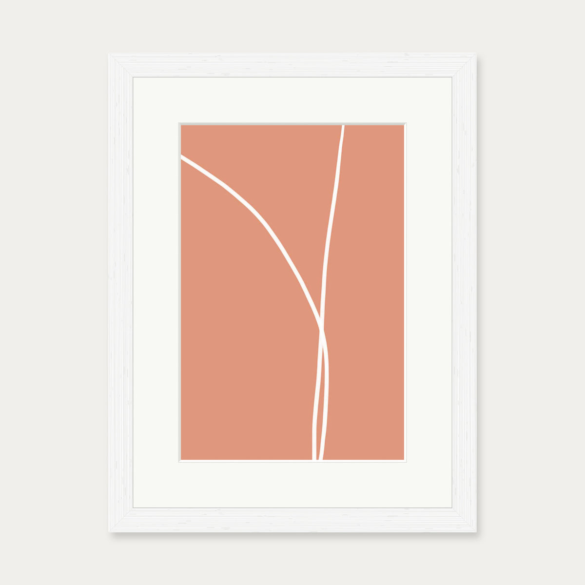 Entwined In Peach Art Print — 30 x 40 cm — White Frame