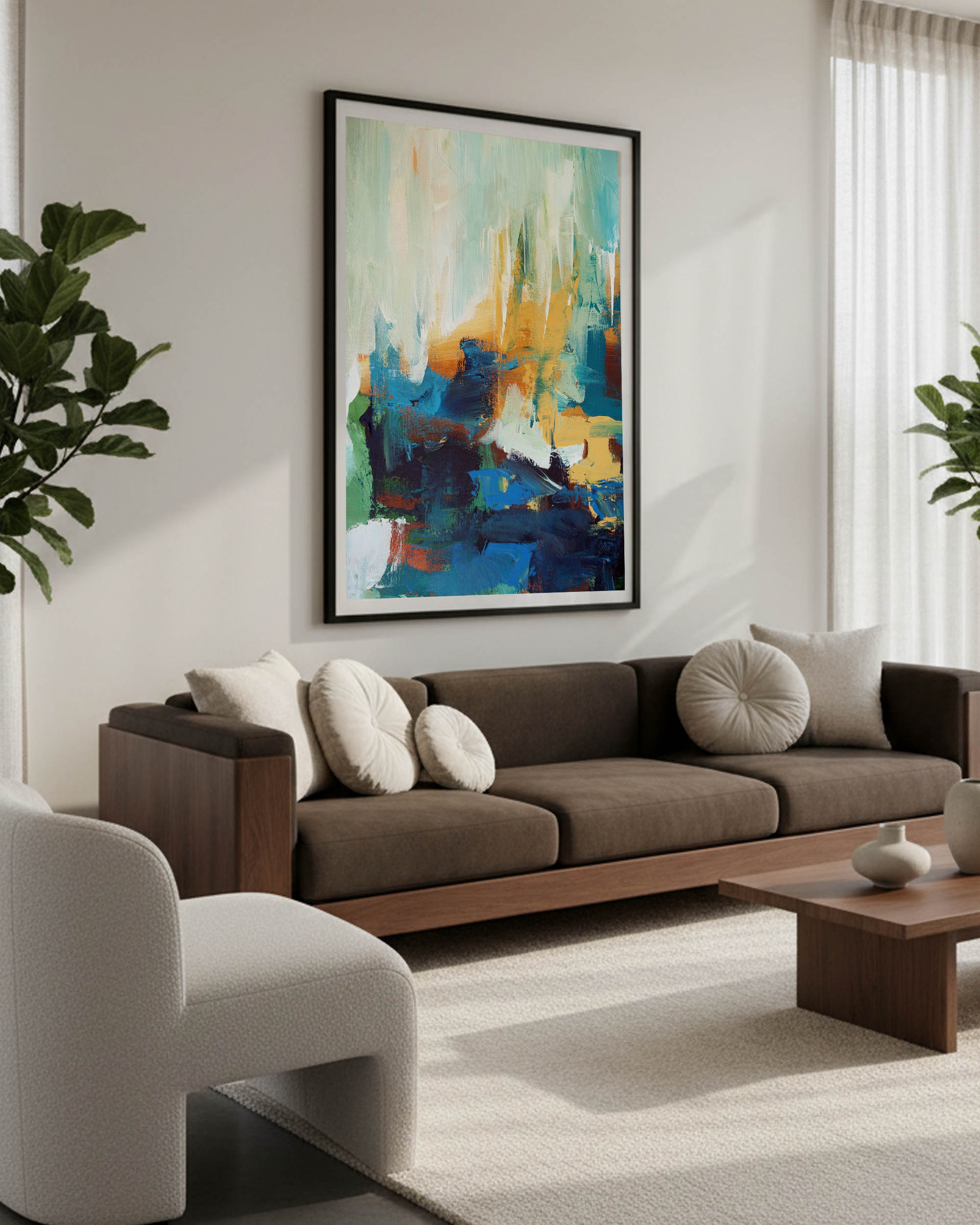 oversized abstract wall art, modern framed pictures for living room with high ceilings, apartment art, modern colourful pictures