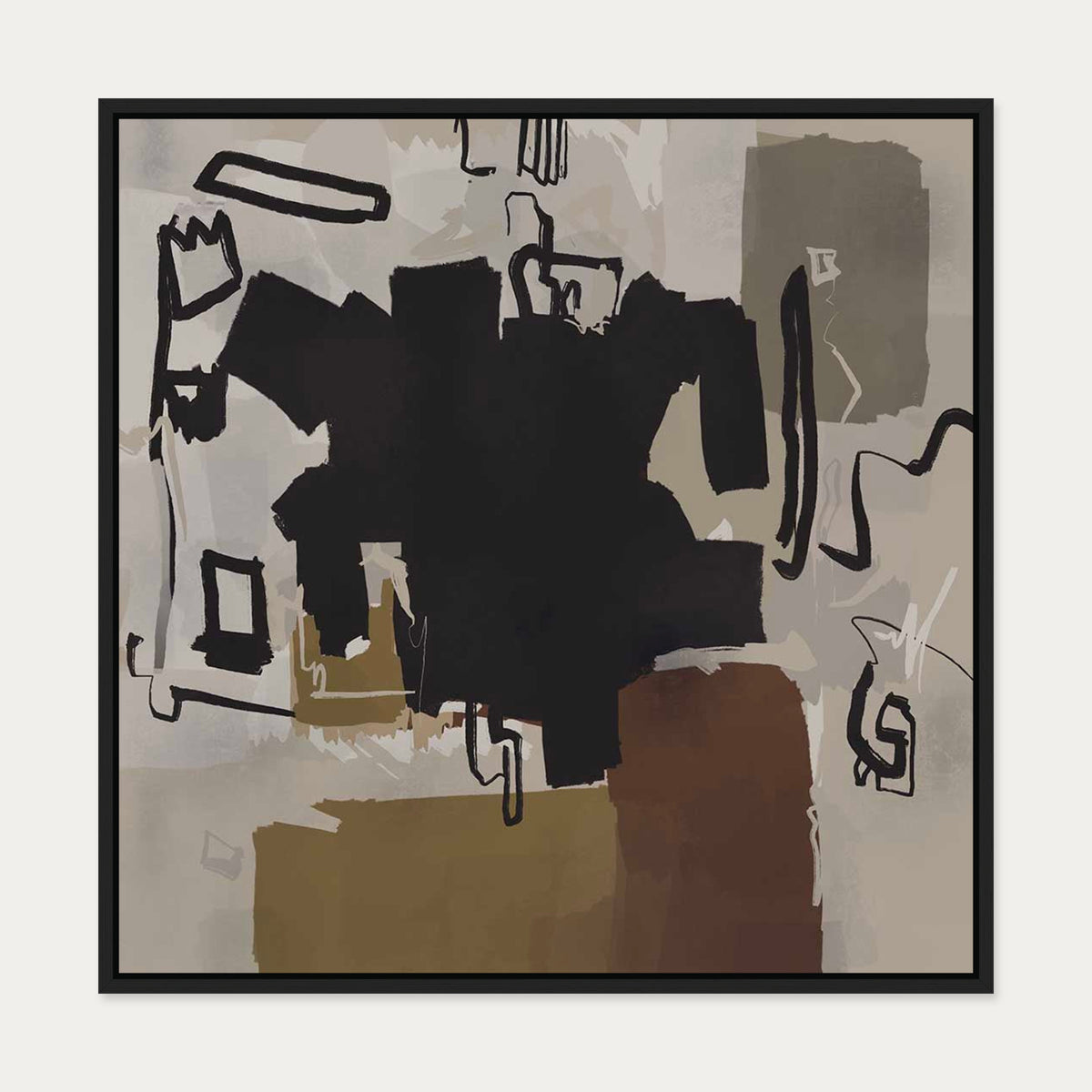Fables Of Kings Canvas Art — 70 x 70 cm — Black Frame