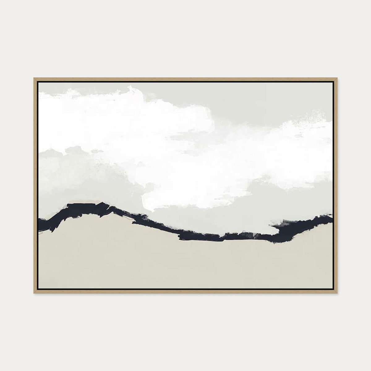 Fading Coastline Canvas Art — 70 x 100 cm — Oak Frame