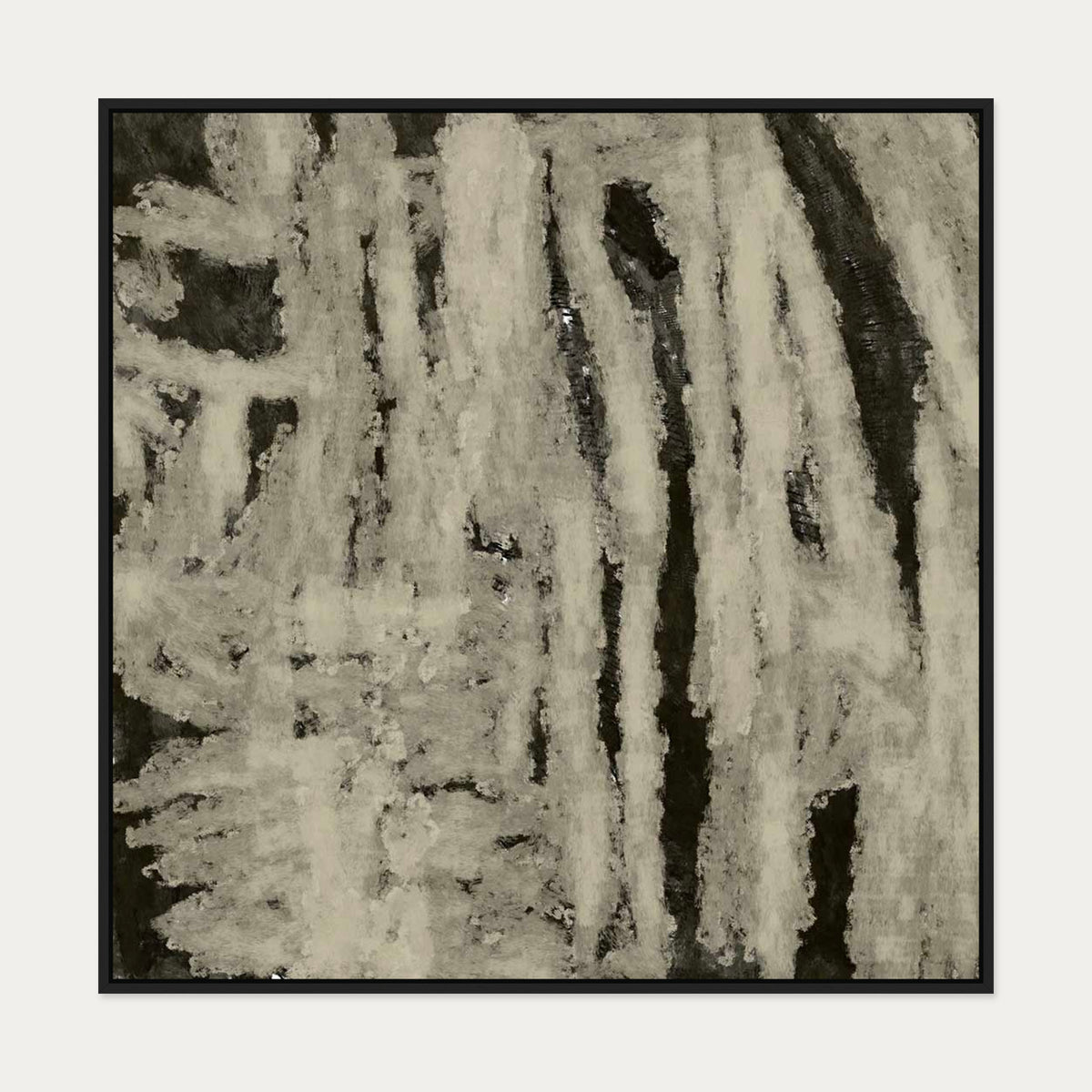 Fading Mist Canvas Art — 100 x 100 cm — Black Frame